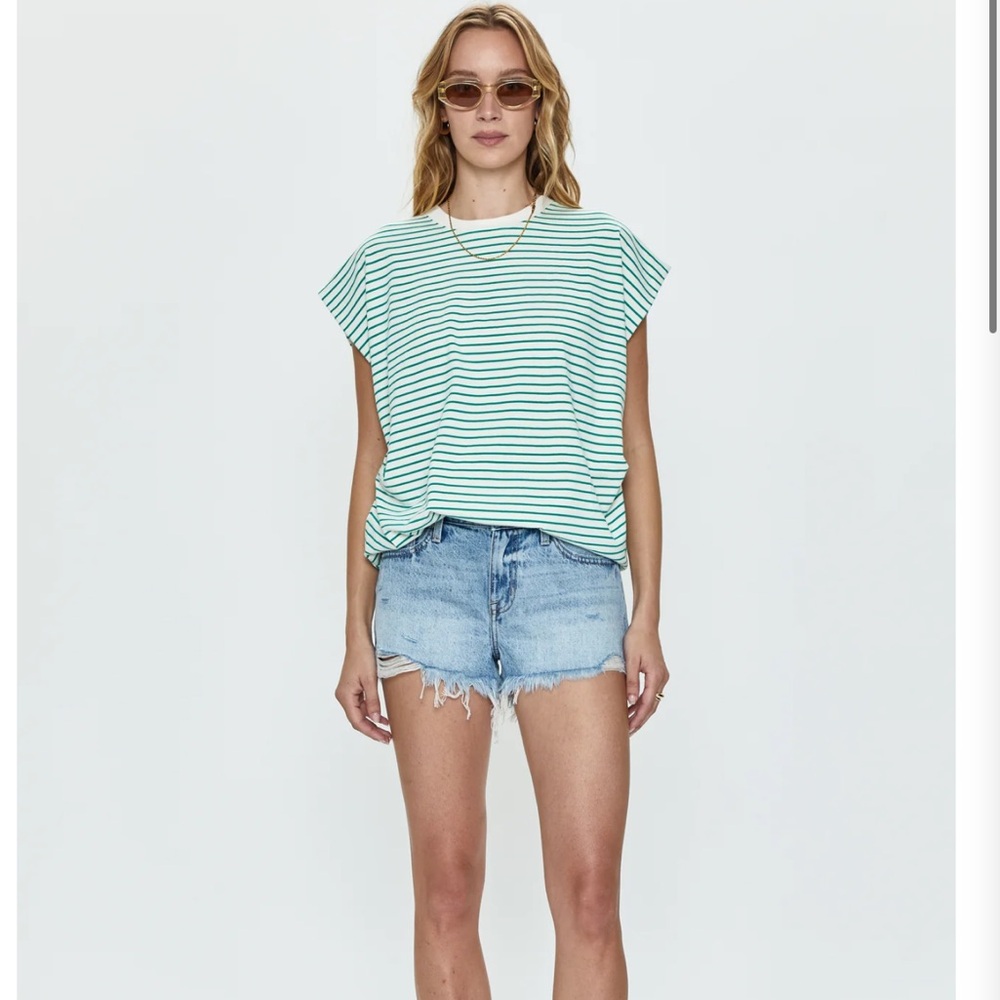EUC PISTOLA Gigi Low Rise Vivid Distressed Cutoff Denim Shorts